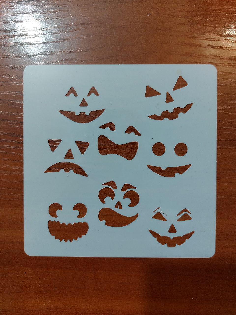 Трафарет на Хэллоуин Смайлики 13x13 см Серый (7615/52) - фото 3 Трафарет на Хэллоуин Смайлики 13x13 см Серый (7615/52) - фото 3