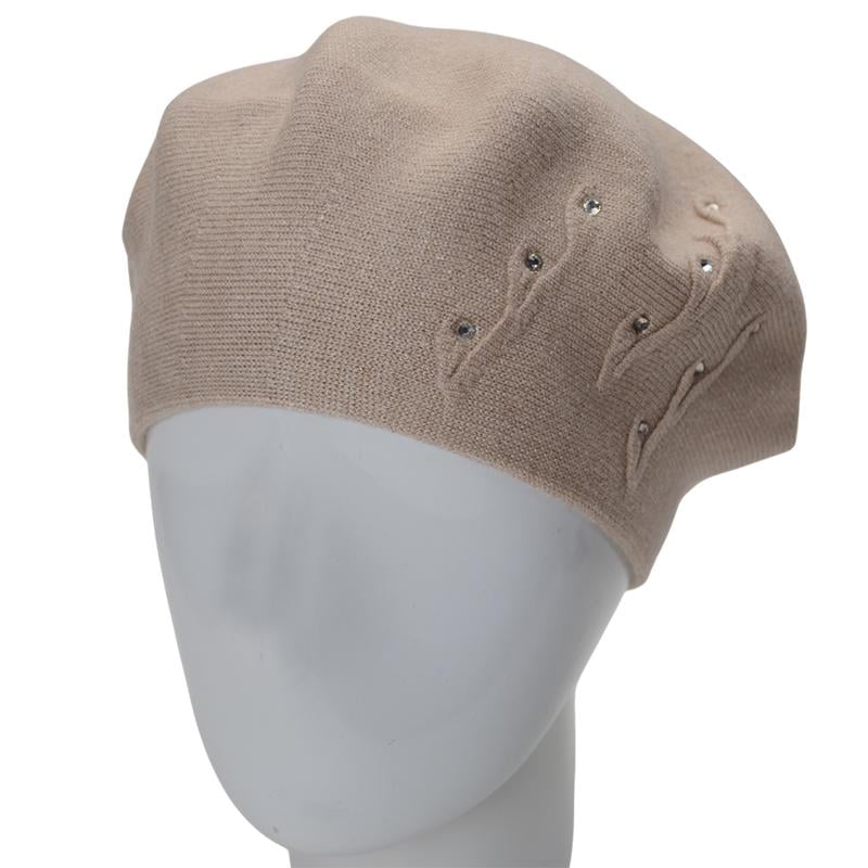 Берет жіночий подвійний Novita ФЛОРІНА віскозний універсальний Темний Льон (295515)