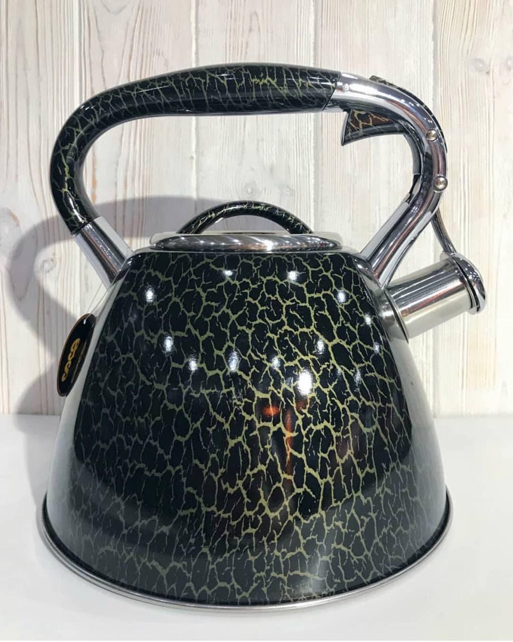 Чайник с свистком для индукционной плиты Edenberg EB-1985 из нержавеющей стали 3 л Черный (2530556631) - фото 2 Чайник с свистком для индукционной плиты Edenberg EB-1985 из нержавеющей стали 3 л Черный (2530556631) - фото 2