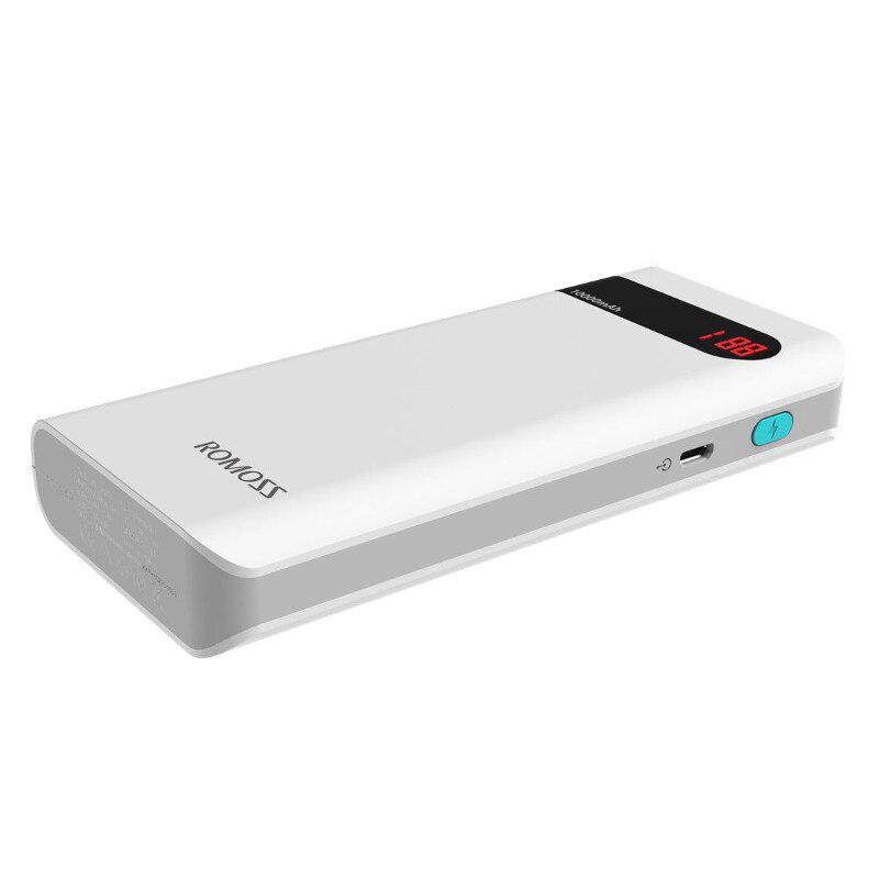 Повербанк PowerBank Romozz Sense 4P із цифровою зарядкою 20000 mah Білий - фото 5