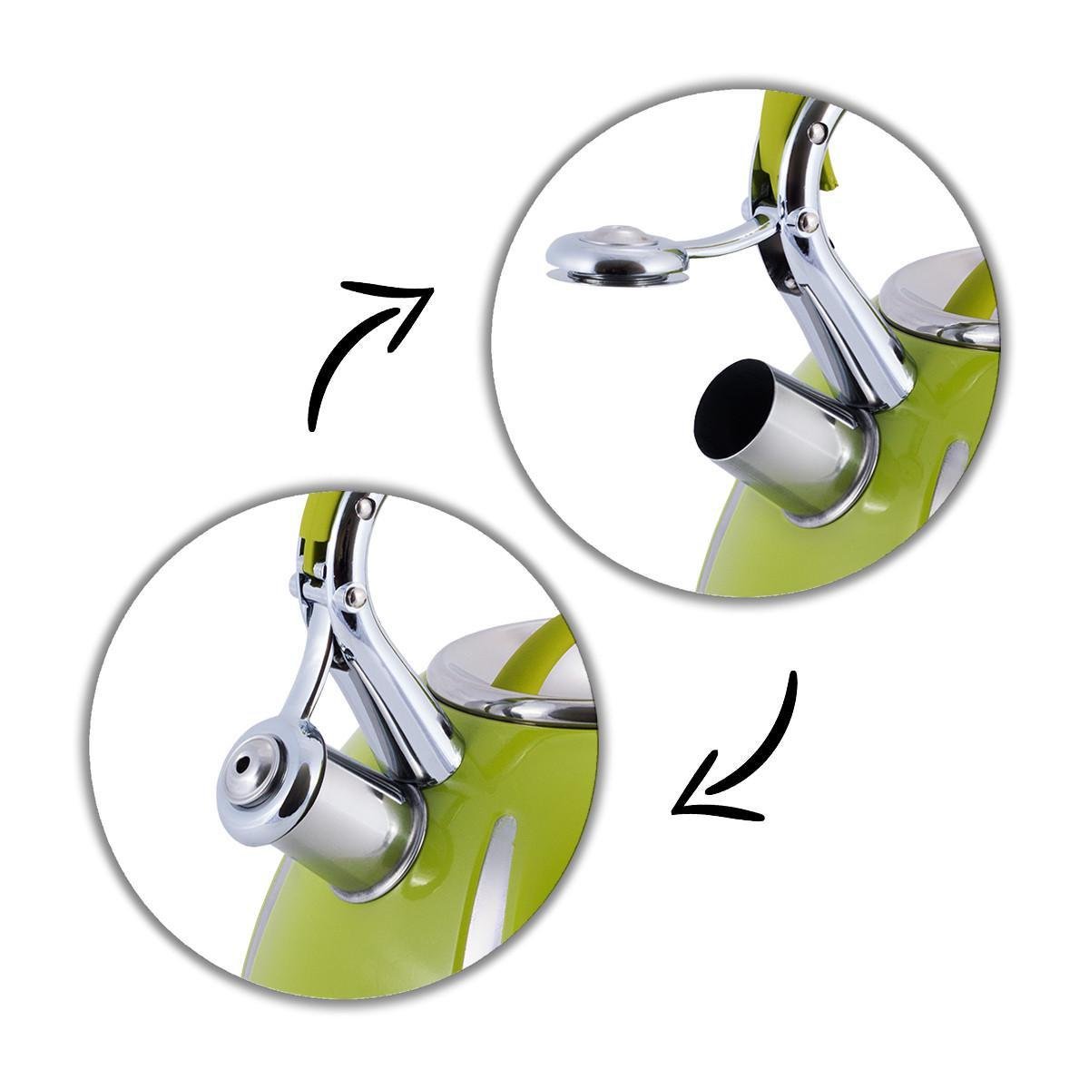 Чайник із свистком Kamille KM-0691А із нержавіючої сталі 3 л Зелений (150-84-0691А) - фото 6 Чайник із свистком Kamille KM-0691А із нержавіючої сталі 3 л Зелений (150-84-0691А) - фото 6