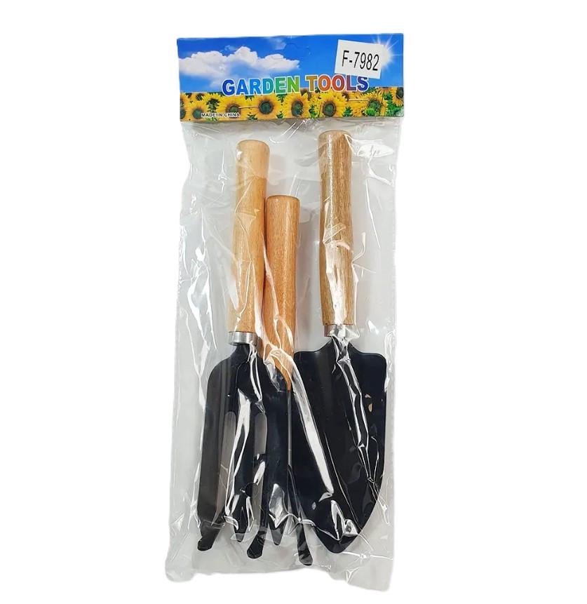 Набір ручних садових інструментів Garden Tools лопатка/розпушувач/вилка 3 пр. Дерево (25803259) - фото 2