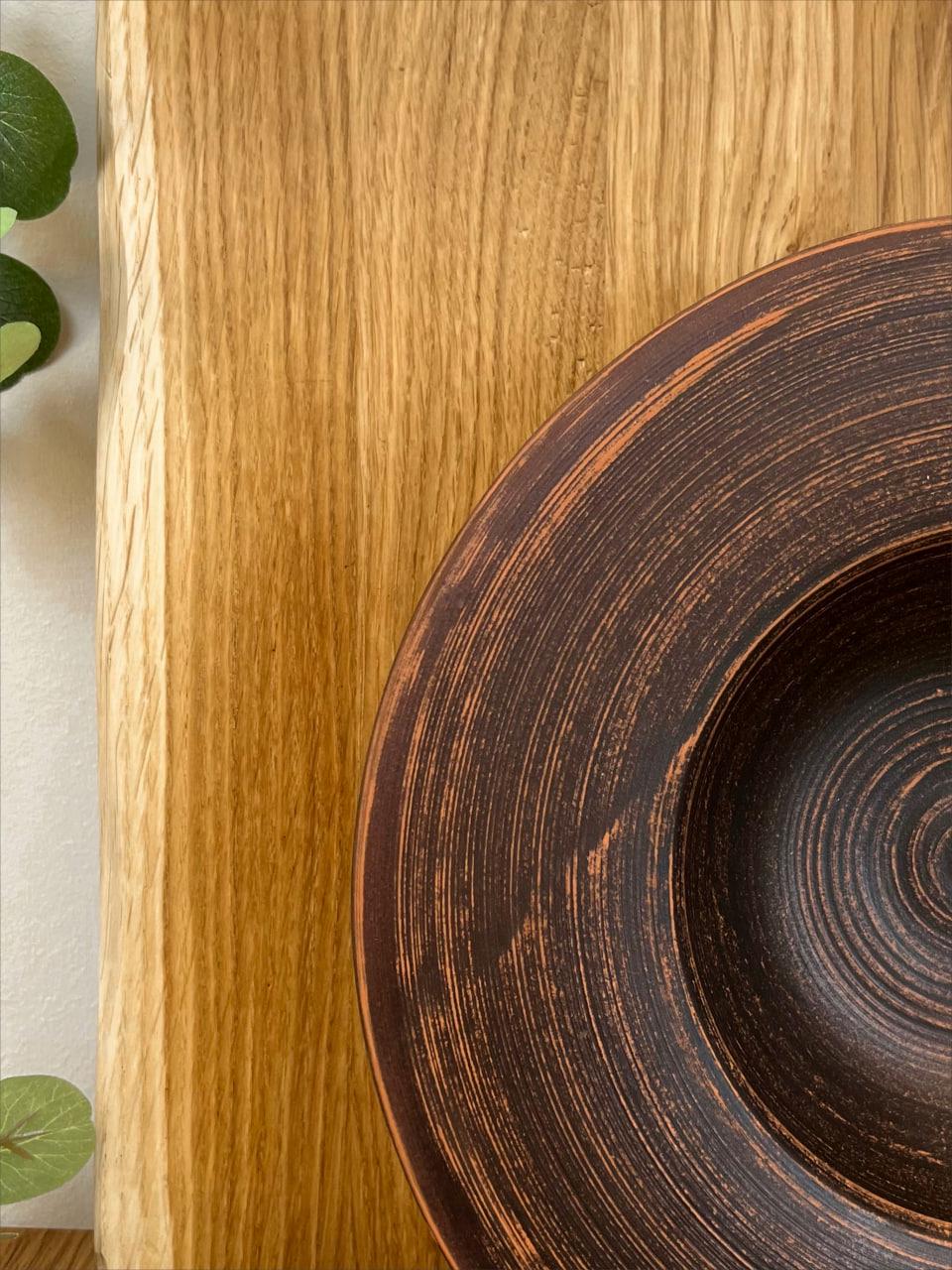 Тарілка для пасти керамічна глиняна гладка (3003-8) - фото 3