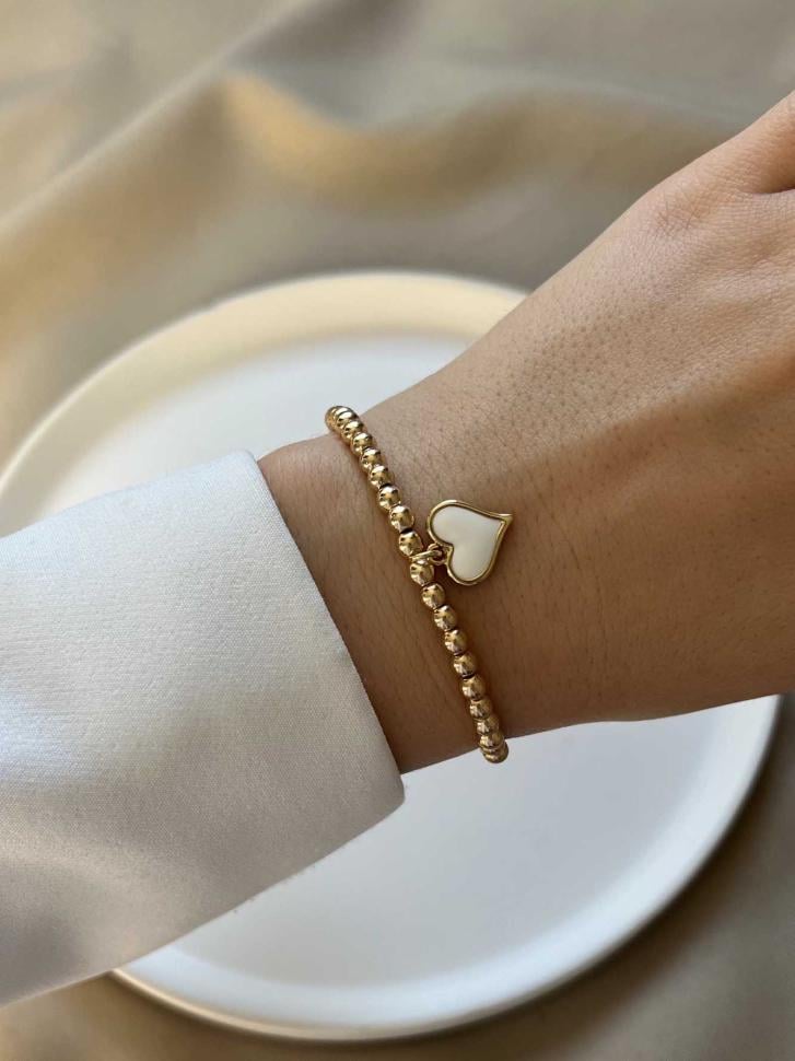 Браслет из бусин с подвеской сердце (4911) Браслет из бусин с подвеской сердце (4911)