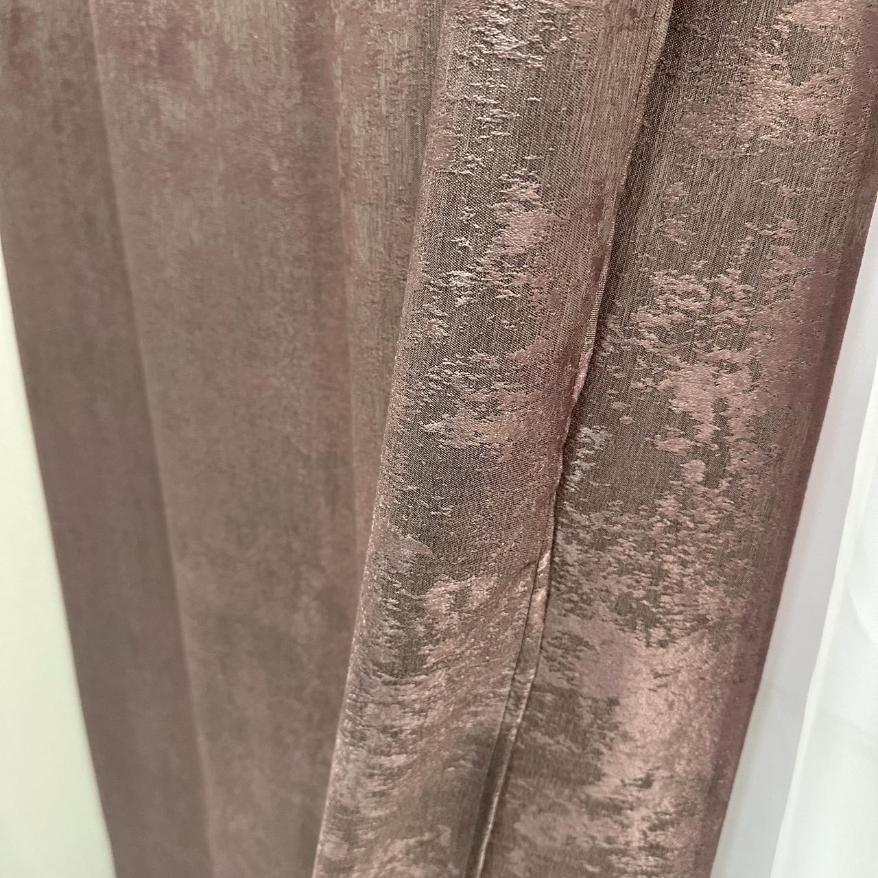 Шторы жаккардовые с мраморным узором среднее затемнение 1,5x2,7 м 2 шт. Розово-кофейный (К1039-89) - фото 4