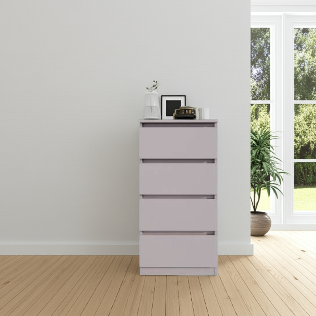 Комод MEBEX на 4 ящика 50х40х100 см Серый светлый (VM4B500LG) - фото 5