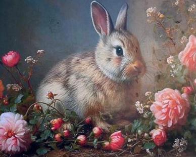 Набір для творчості алмазна картина Strateg Вухатий друг SK88211 40x50 см (MTT-191547)