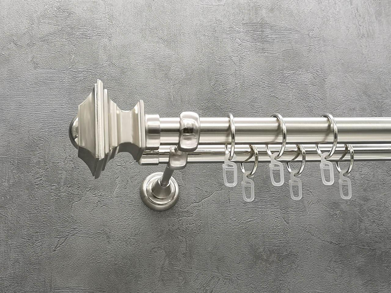 Карниз Quadrum Борджеза гладкая штанга двойной открытый 25/19 мм 240 см Сталь (46977275)