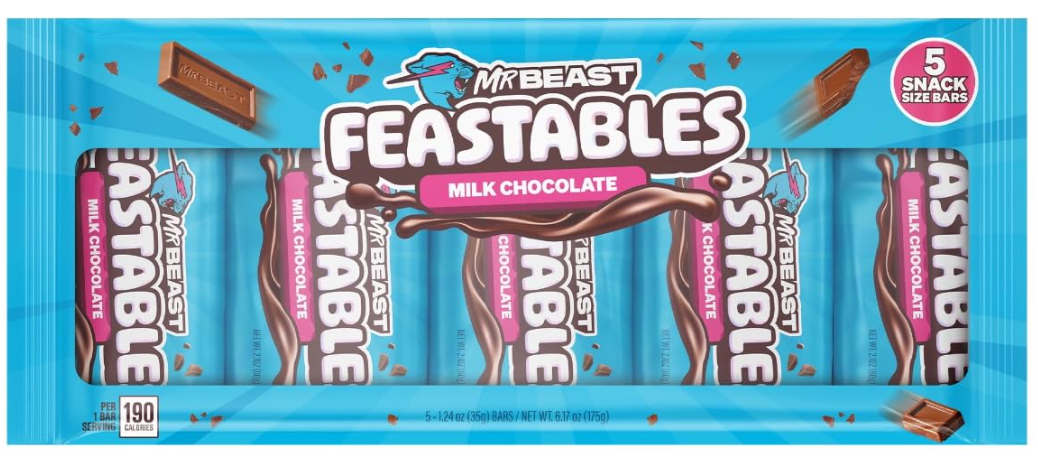 Набор молочного шоколада Feastables Mr Beast Milk Chocolate Bar 5 шт. по 35 г (2270096193) Набор молочного шоколада Feastables Mr Beast Milk Chocolate Bar 5 шт. по 35 г (2270096193)