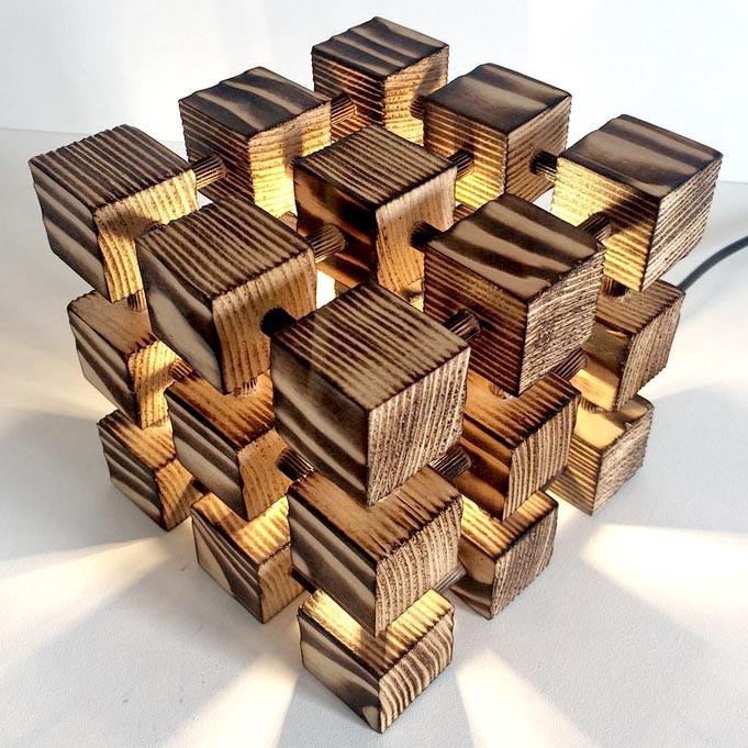 Светильник настольный из дерева Хотон Бланже (НСС-001501)