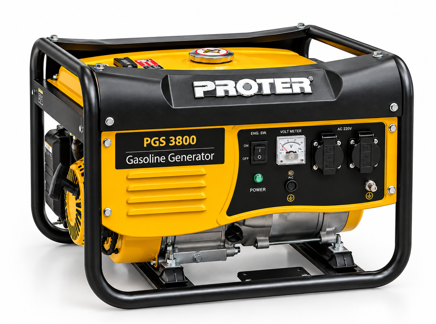 Генератор бензиновий PROTER PGS 3800 з ручним запуском 220V 2,8 кВт (38389854)