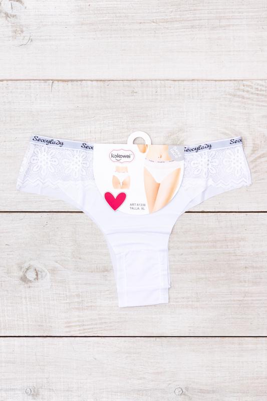 Труси-стринги жіночі з мереживом Носи Своє XL Білий (15982)