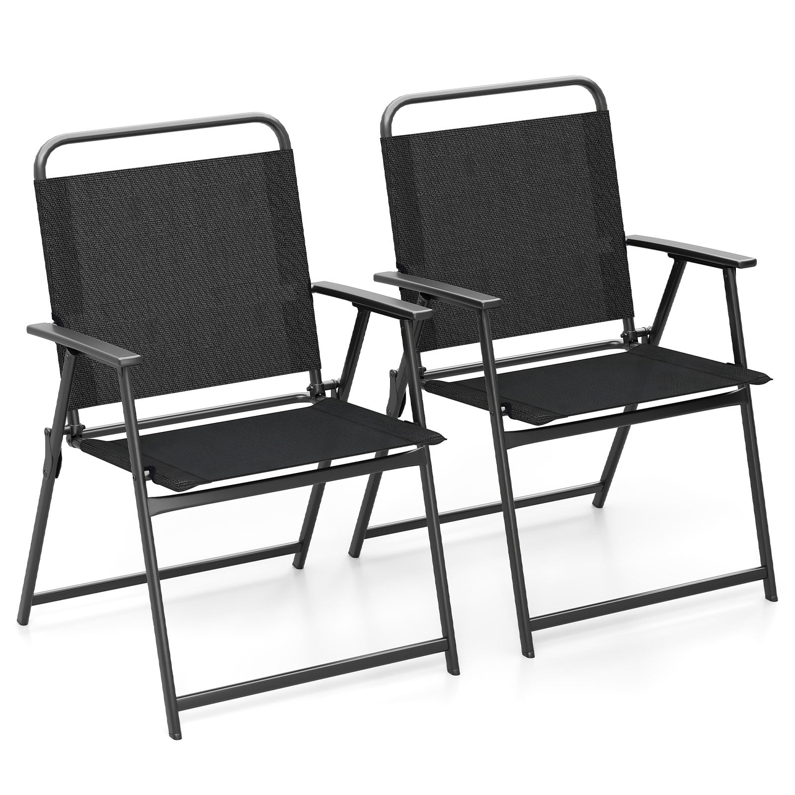 Стул садовый складной 55x57x83 см Черный (COSTWAY-01698)