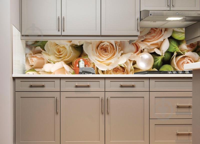 Наклейки кухонный фартук Zatarga "Роза беж " 650х2500мм Беж (Z180284/1)