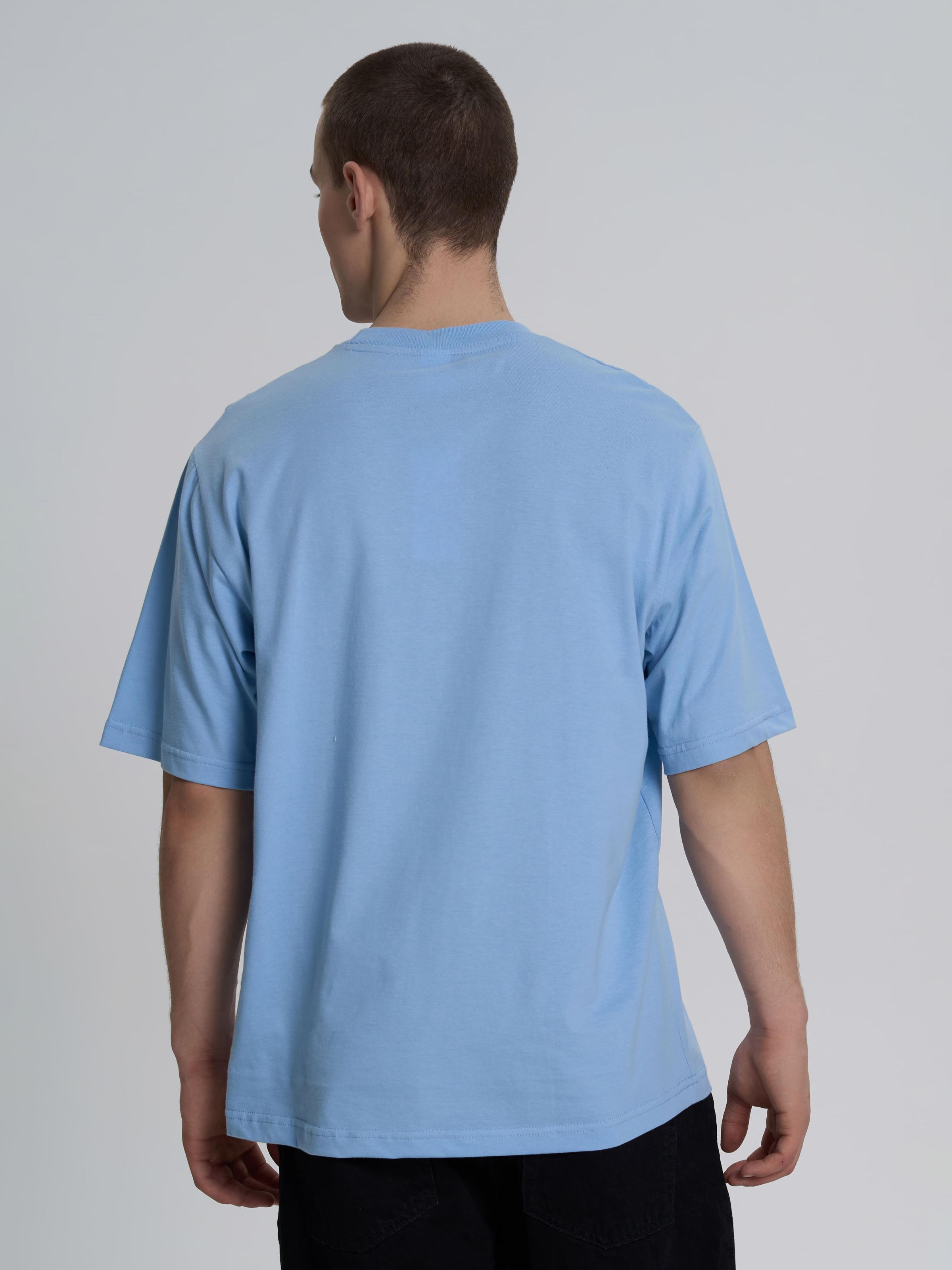 Мужская футболка оверсайз ROZA 211143 M Серо-голубой (4824005731433) - фото 3