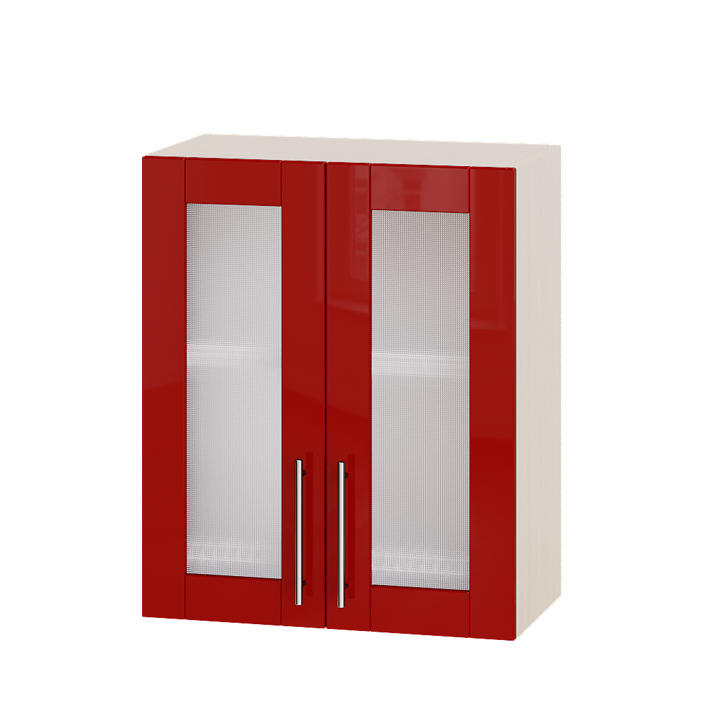 Шафа верхня Еверест Модерн модуль для сушки посуду Верх вітрина ВВ06-600 60х30х72 см Червоний глянець/Дуб Молочний (05218)