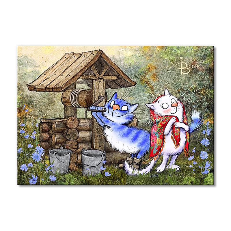 Модульная картина Случайная встреча у колодца 1 модуль 80x120 см (_rinaz_20181634039)