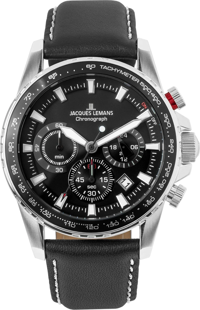 Наручные часы мужские Jacques Lemans Liverpool 1-2099A со стальным корпусом WR 100 м и черным циферблатом Наручные часы мужские Jacques Lemans Liverpool 1-2099A со стальным корпусом WR 100 м и черным циферблатом