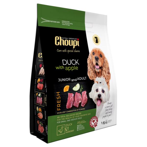 Корм для собак сухой CHOUPI для малых и средних пород утка с яблоками 1,6 кг (000024460)