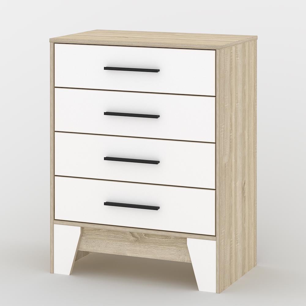 Комод Тіса-меблі Комод-117 73,2x95,4x40 см Дуб сонома/Білий