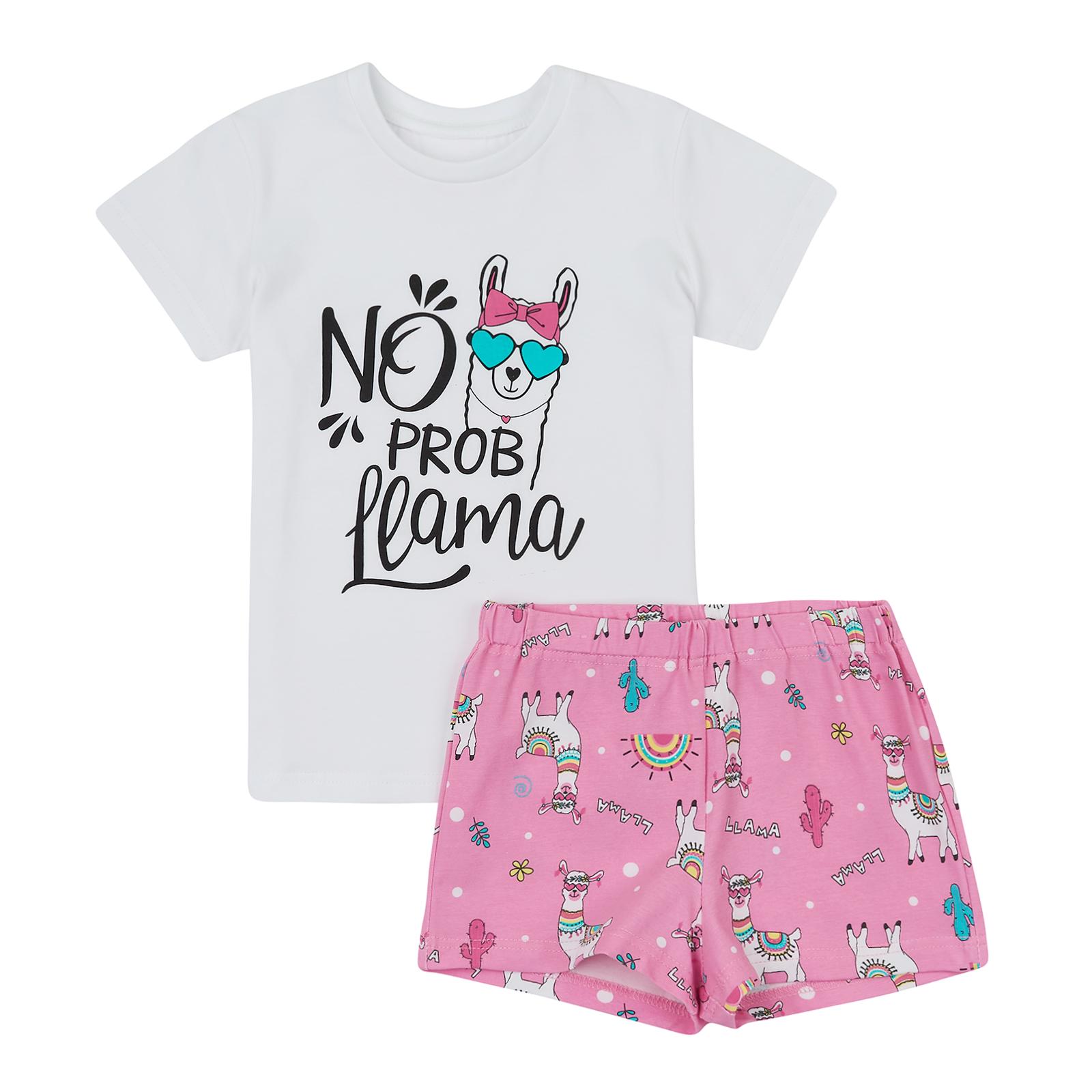 Футболка и шорти Ляля р. 152 Белый/Розовый (К3СК147)