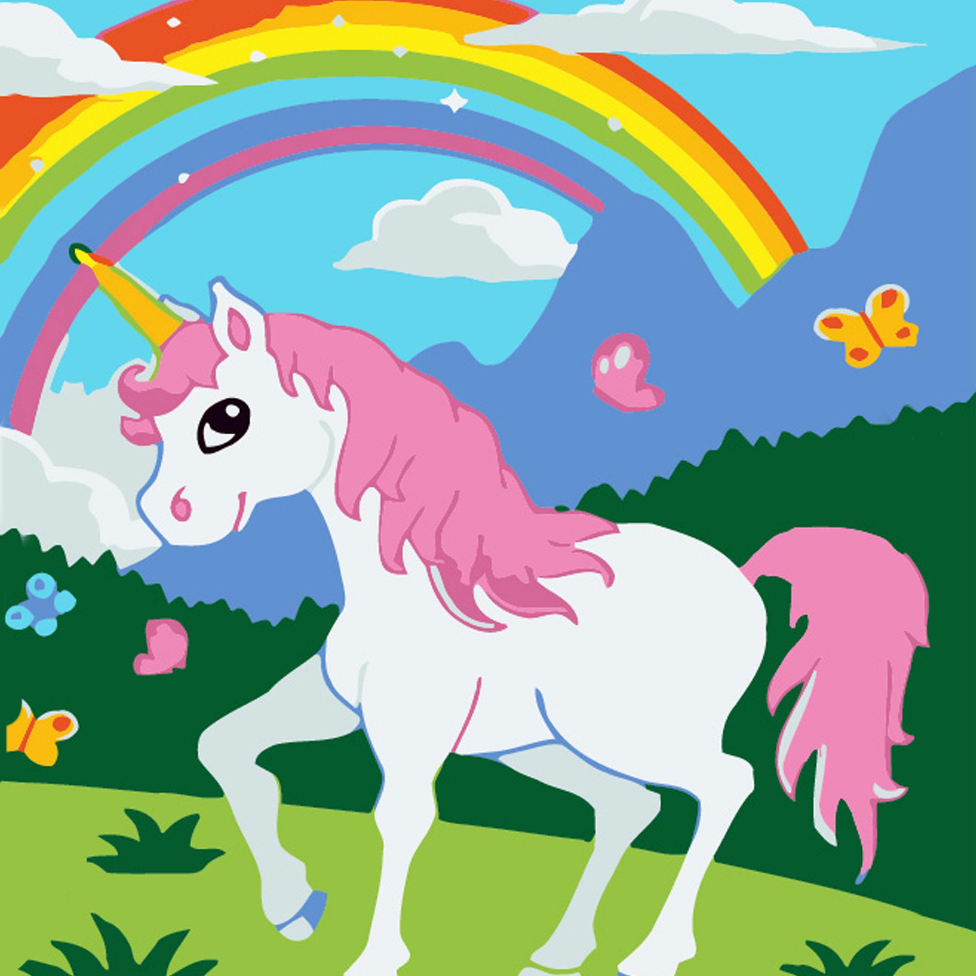 Картина по номерам Strateg Единорог в сказке 20x20 см (Str-HH5861)