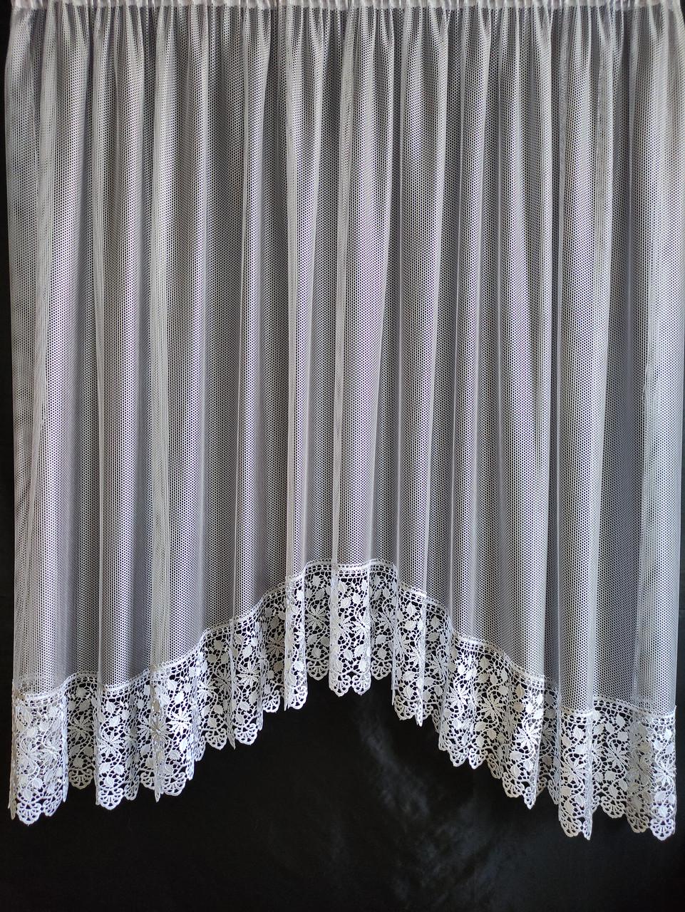 Занавеска аркой Грек с кружевом 320x180 см Серый (а30с-гр2) - фото 1