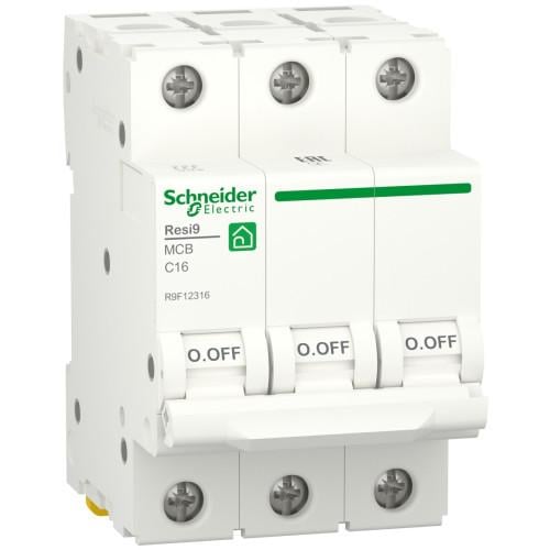 Автоматический выключатель 3-п. RESI9 16A C 6kA SCHNEIDER ELECTRIC C2