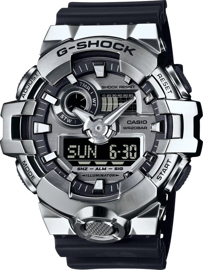 Наручний годинник чоловічий Casio G-Shock GM-700-1AER ударостійкий з водозахистом 200 м Срібний (3099560386)