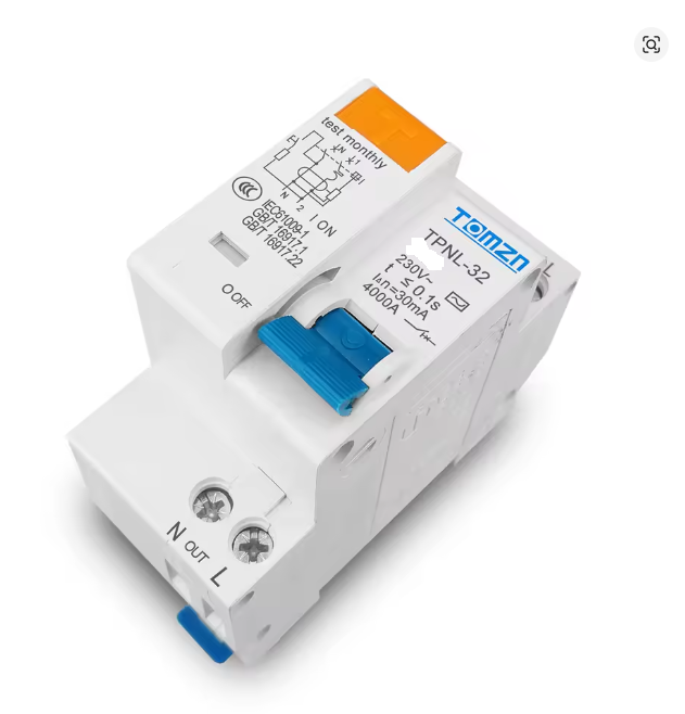 Автомат дифференциальный TOMZN 32A TPNL DPNL 230 В 1P+N тип C