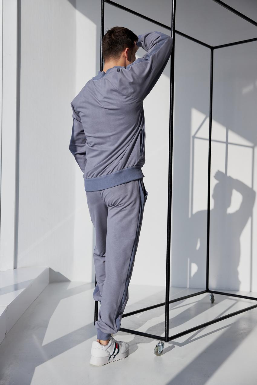 Костюм спортивный мужской Umon М80.2 на замке со стойкой 2-нить M Серый (784-1-61) - фото 5
