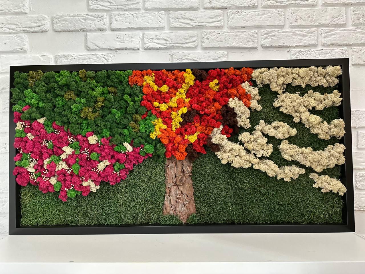 Картина из мха Organic Design Плоский мох и растения 836 120x60 см (836-120-60) Картина из мха Organic Design Плоский мох и растения 836 120x60 см (836-120-60)