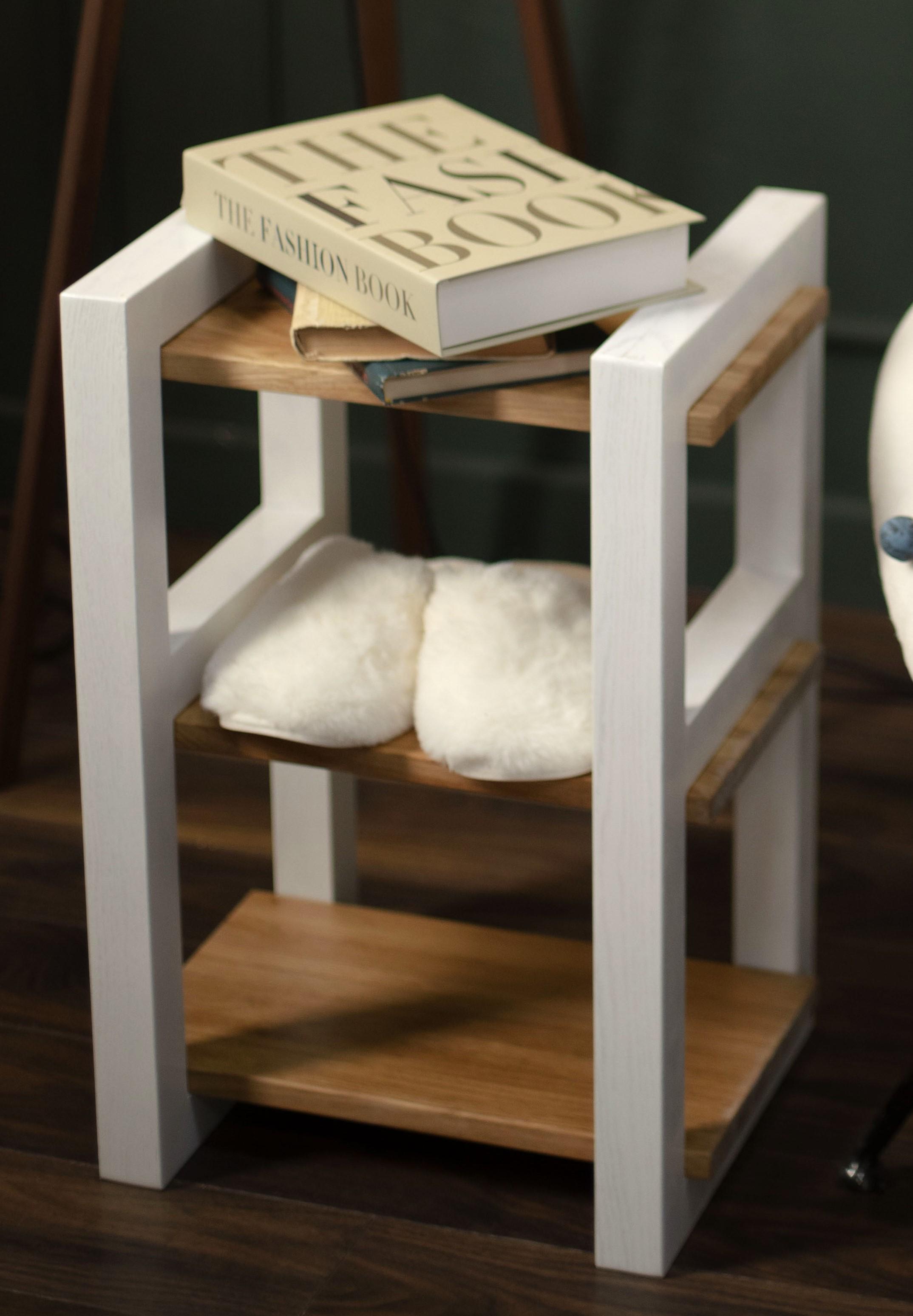 Полка для обуви Klenn из дуба с полками Белый