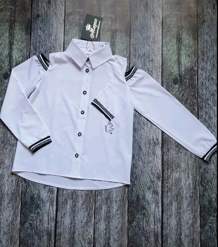 Блуза школьная на девочку Марго с открытыми плечами 146 см Белый (27224934) Блуза школьная на девочку Марго с открытыми плечами 146 см Белый (27224934)