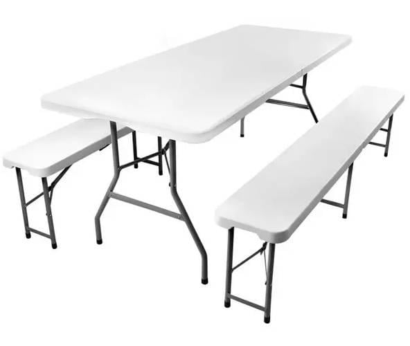 Комплект садовой мебели Tectake из 3 предметов Белый (2682345)