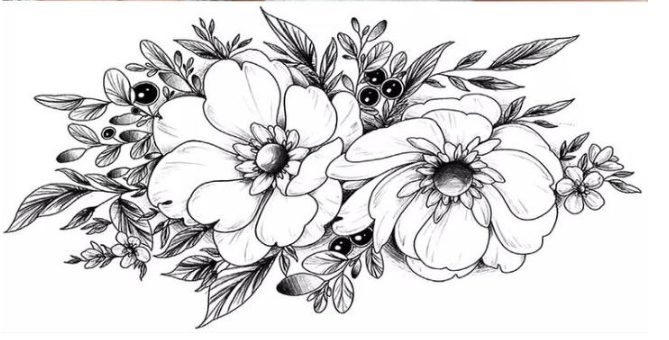 Тату тимчасове водостійке 3D велике Красиві квіти BK-073 18х9 см (4419478)