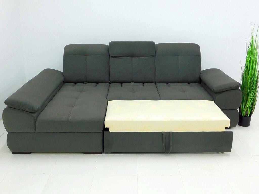 Диван розкладний кутовий у вітальню/спальню Вуді Палермо дерево/ламінована ДСП/тканина Темно-сірий - фото 6 Диван розкладний кутовий у вітальню/спальню Вуді Палермо дерево/ламінована ДСП/тканина Темно-сірий - фото 6