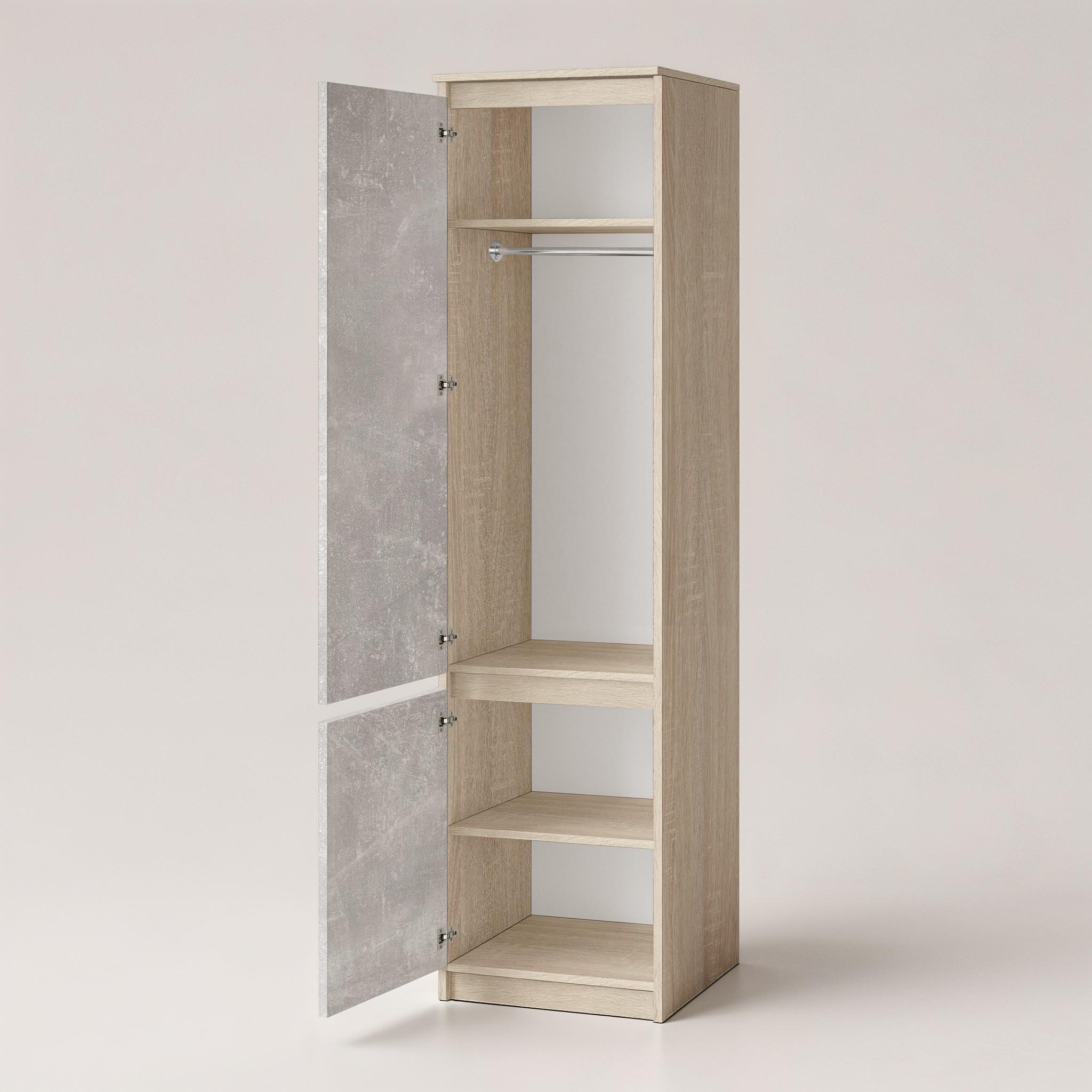 Шкаф-пенал со штангой T-218 500х498х2117 мм Дуб Сонома/Бетон - фото 2