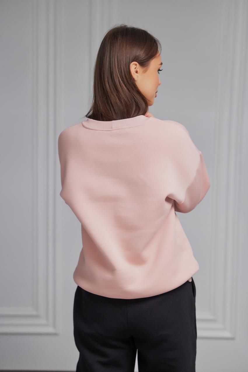 Світшот жіночий Happiness М132.4/1 начіс S Кавовий (811-1-60) - фото 3