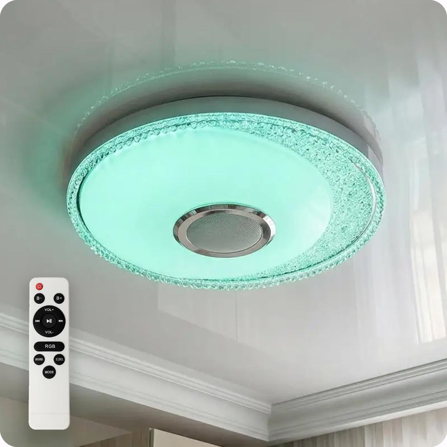 Люстра светодиодная 517 Dlight RGB с пультом и колонкой 70 Вт Белый (02154)