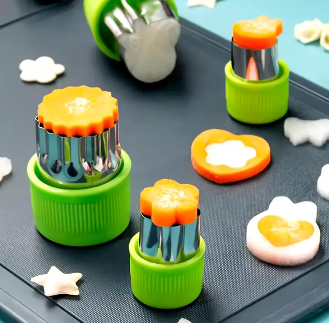 Набір форм для канапе та вирізання фігурок з овочів та фруктів 9 шт. Зелений - фото 3 Набір форм для канапе та вирізання фігурок з овочів та фруктів 9 шт. Зелений - фото 3