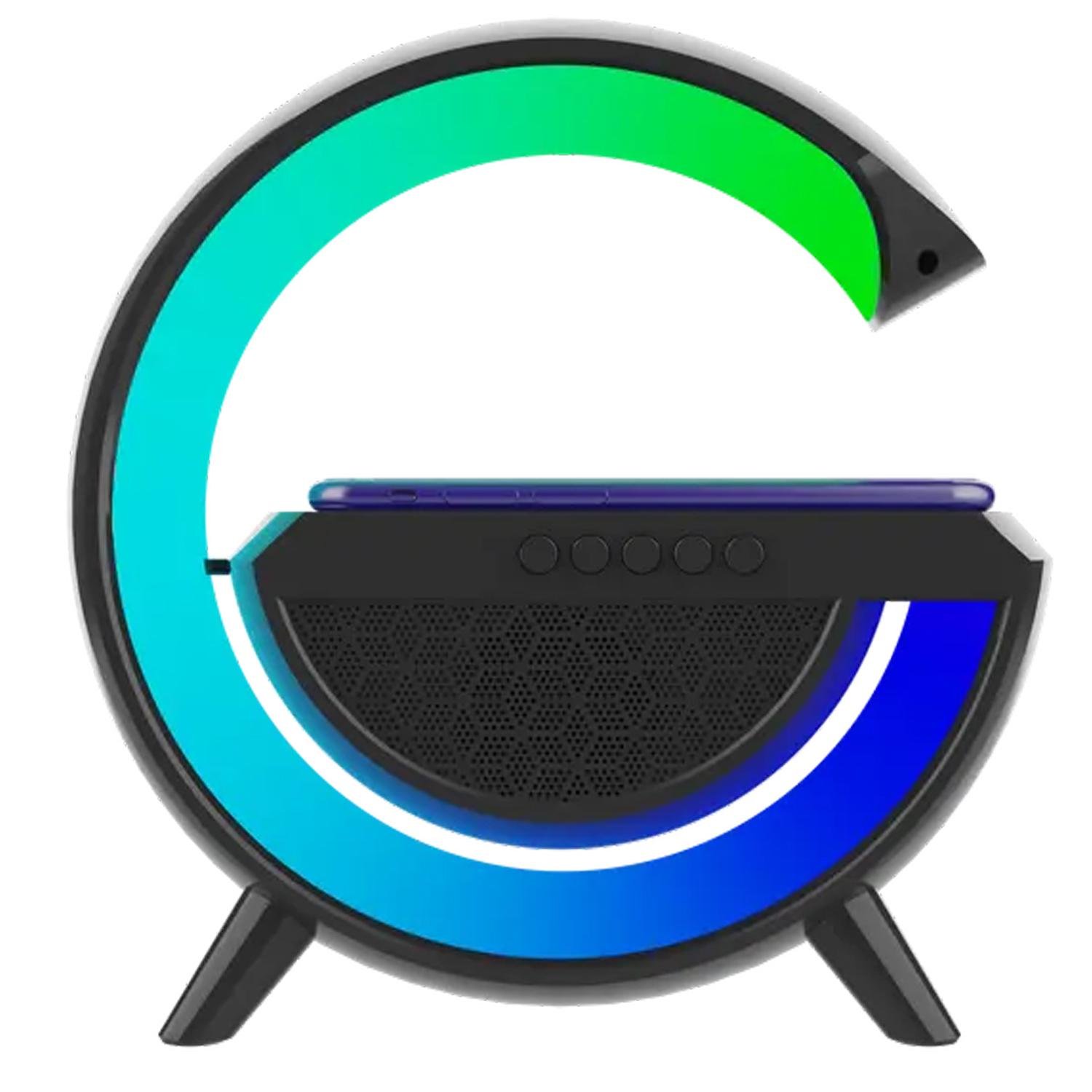 Колонка Bluetooth 3в1 SUNROZ WirelessCharger R99 RGB Black