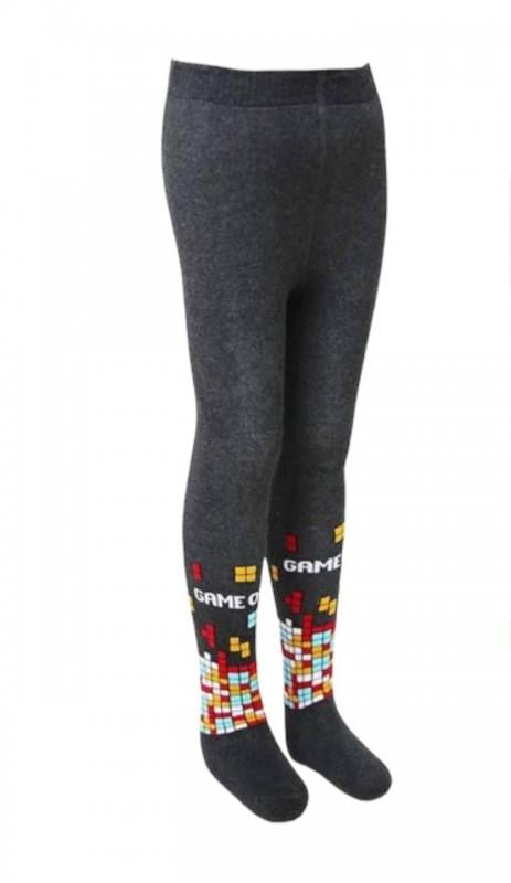 Колготи для хлопчиків BROSS Game махра/бавовна 110-116 см 5-7 років Графітовий (23871)