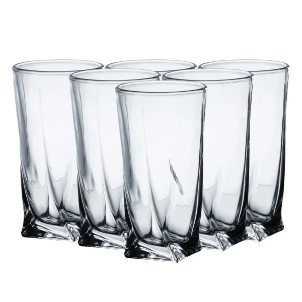 Набір склянок із товстого скла Quadro 6 шт. по 400 мл Прозорий