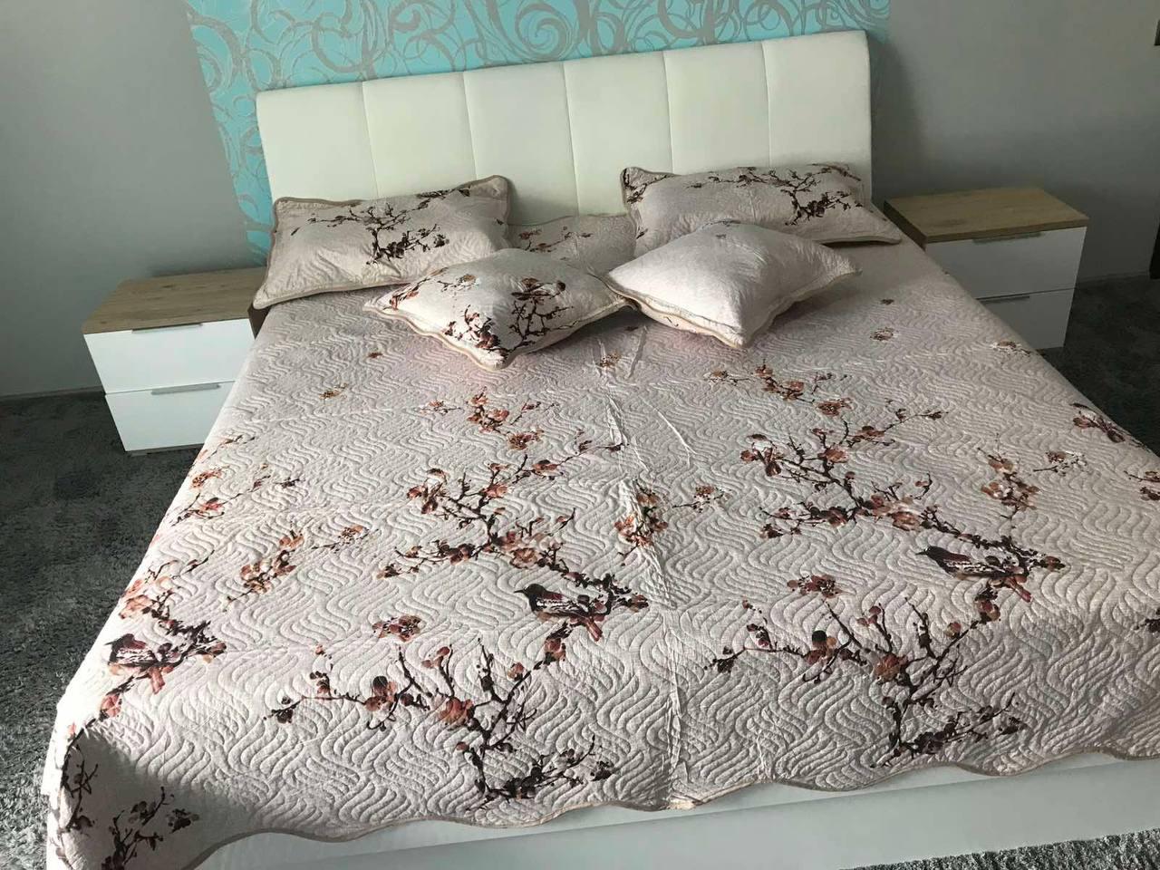 Покривало євро 220х240 см/наволочки 2 шт. 50х70 см/2 шт. 50х50 см Бежевий (П4К-Al-pokr4-005)