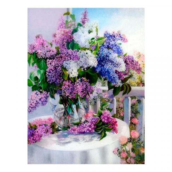 Алмазна мозаїка TK Group Весняний букет бузку 40х30 см з рамкою в коробці (GB77498-mt)