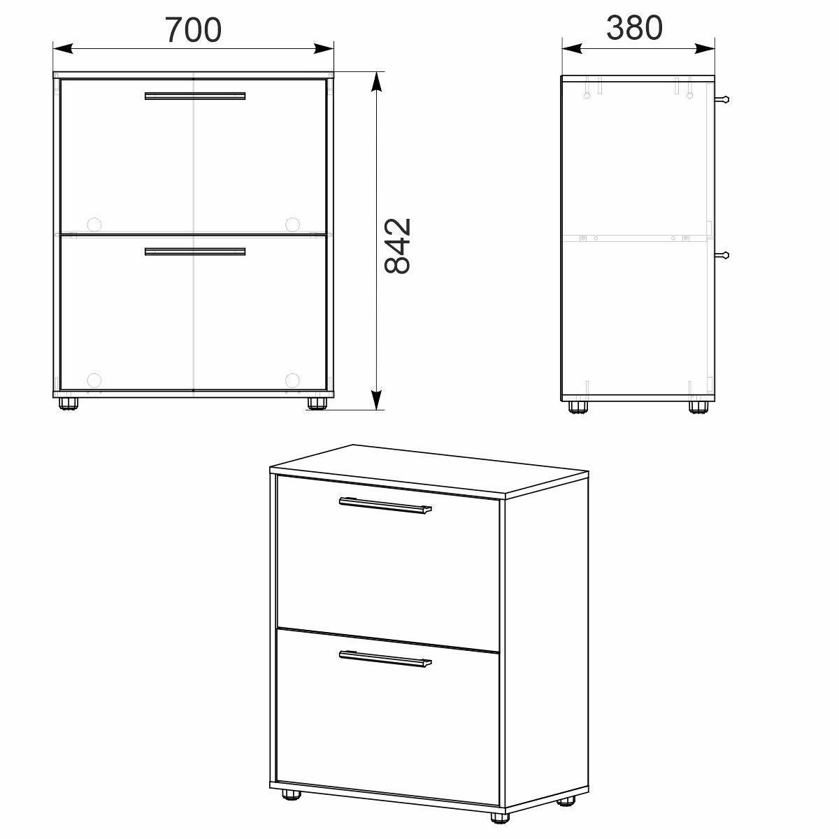 Тумба для взуття Компаніт ТО-19 Вільха (11026850) - фото 2 Тумба для взуття Компаніт ТО-19 Вільха (11026850) - фото 2