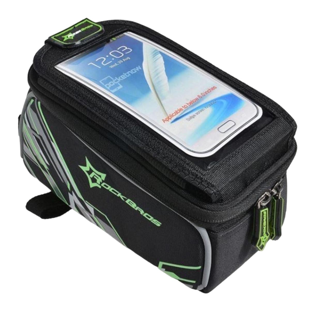 Велосипедна сумка на раму ROCKBROS RB-016-5 Чорний з зеленим (RB-016-5-1332)