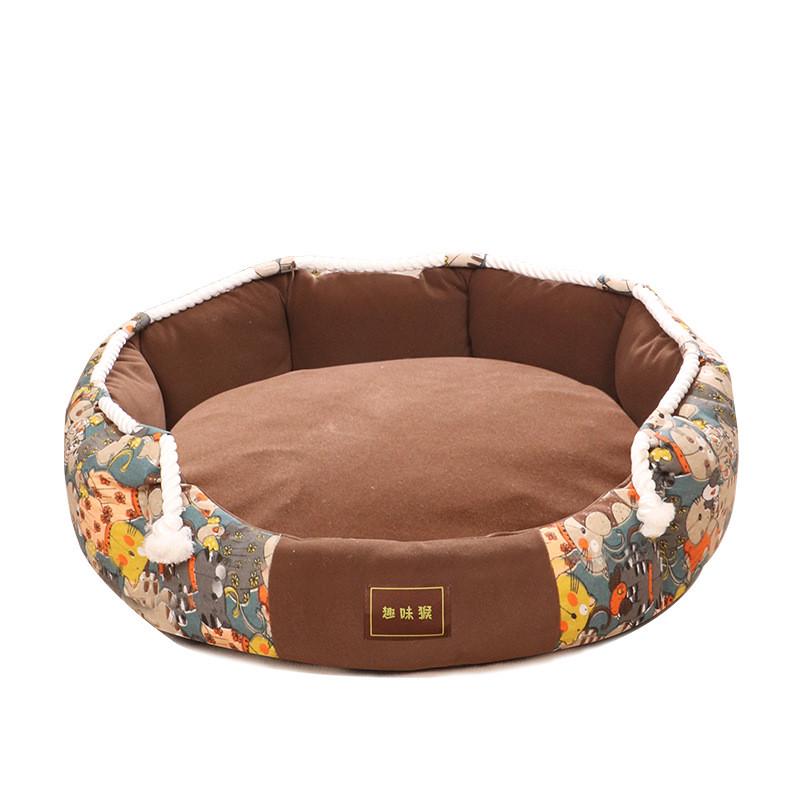 Лежанка для собак из хлопковой ткани и наполнителя S Коричневый (1C0130) - фото 2 Лежанка для собак из хлопковой ткани и наполнителя S Коричневый (1C0130) - фото 2