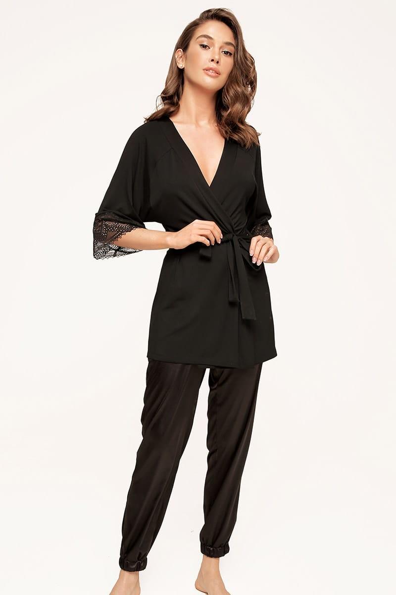 Комплект Anabel Arto блуза/брюки р. 48/XL Черный (63526) Комплект Anabel Arto блуза/брюки р. 48/XL Черный (63526)